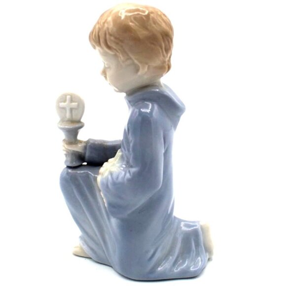 First Holy Communion Praying Boy Vintage Religious Dated 1984 Porcelain 4 Inch - Picture 4 of 10